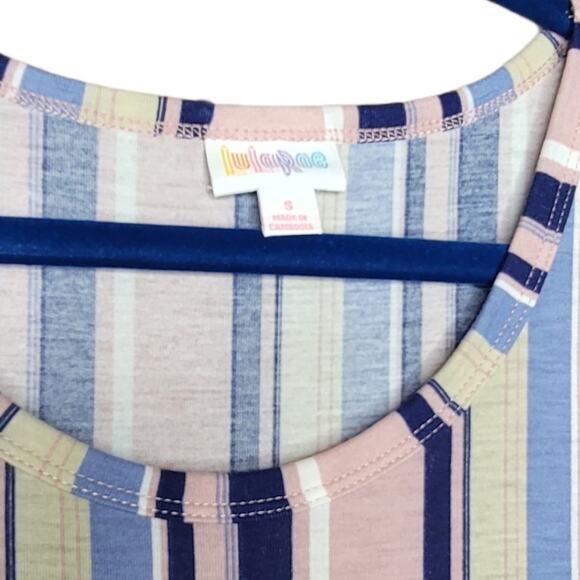 LuLaRoe Nicole Dress W/ Pockets Scoop Neck NWT Size Small Pastel Stripe Pattern - Picture 5 of 6